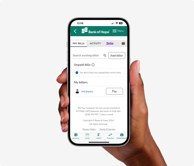Online Bill Pay Bank of Hope